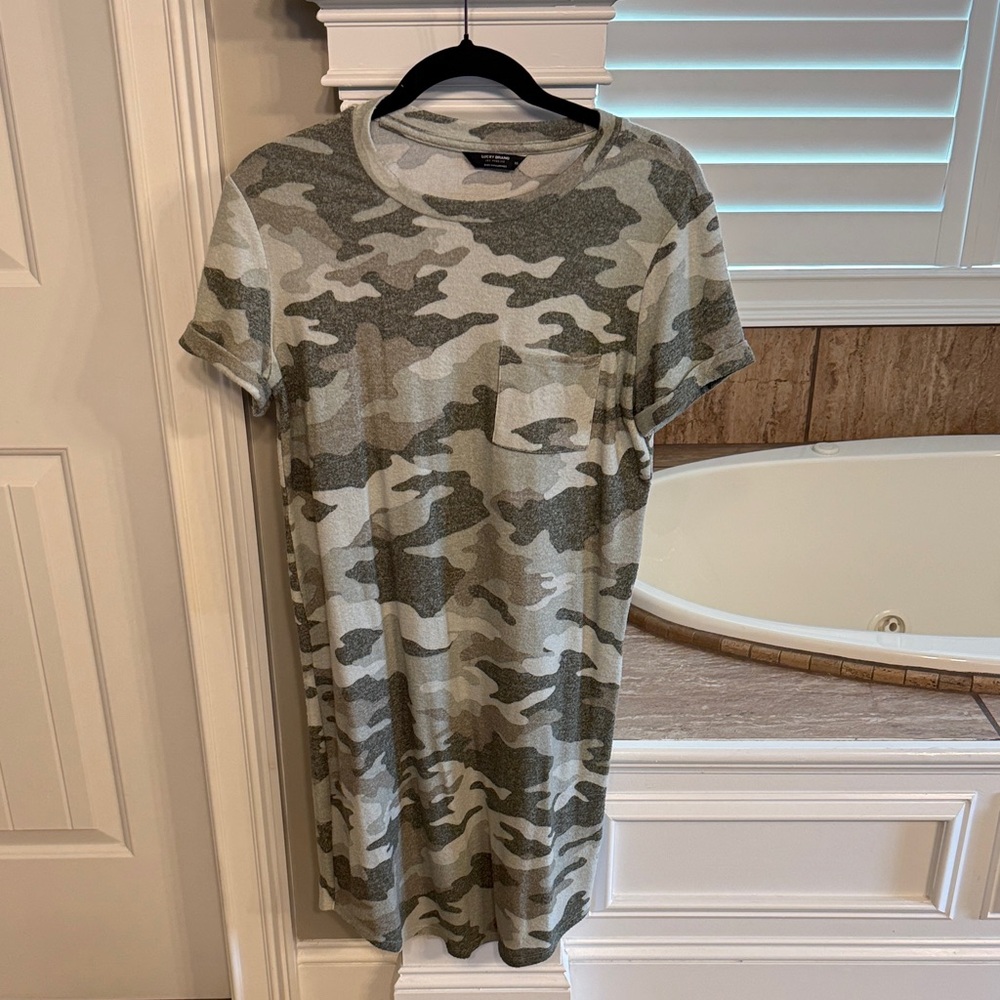 Lucky Brand Green Camouflage Tee